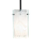 Meyda Lighting Quadrato 8" Solar Black Mini Pendant Light With White Baroque & Statuario Idalight Shade