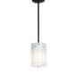 Meyda Lighting Quadrato 8" Solar Black Mini Pendant Light With White Baroque & Statuario Idalight Shade