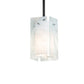 Meyda Lighting Quadrato 8" Solar Black Mini Pendant Light With White Baroque & Statuario Idalight Shade