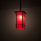 Meyda Lighting Quadrato 9" Timeless Bronze Firebird Mini Pendant Light With Rubyrock Idalight Shade