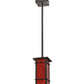 Meyda Lighting Quadrato 9" Timeless Bronze Firebird Mini Pendant Light With Rubyrock Idalight Shade