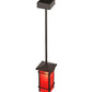 Meyda Lighting Quadrato 9" Timeless Bronze Firebird Mini Pendant Light With Rubyrock Idalight Shade