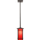 Meyda Lighting Quadrato 9" Timeless Bronze Firebird Mini Pendant Light With Rubyrock Idalight Shade