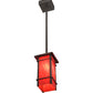 Meyda Lighting Quadrato 9" Timeless Bronze Firebird Mini Pendant Light With Rubyrock Idalight Shade