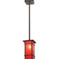 Meyda Lighting Quadrato 9" Timeless Bronze Firebird Mini Pendant Light With Rubyrock Idalight Shade