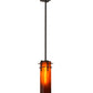 Meyda Lighting Quadrato 9" Timeless Bronze Firebird Pendant Light With Red Maduro Idalight Shade Glass