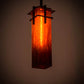 Meyda Lighting Quadrato 9" Timeless Bronze Firebird Pendant Light With Red Maduro Idalight Shade Glass