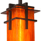 Meyda Lighting Quadrato 9" Timeless Bronze Firebird Pendant Light With Red Maduro Idalight Shade Glass