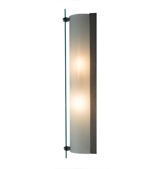 Meyda Lighting Quadrum 21" 2-Light Nickel Vanity Light With Clear Bubbles Shade Glass