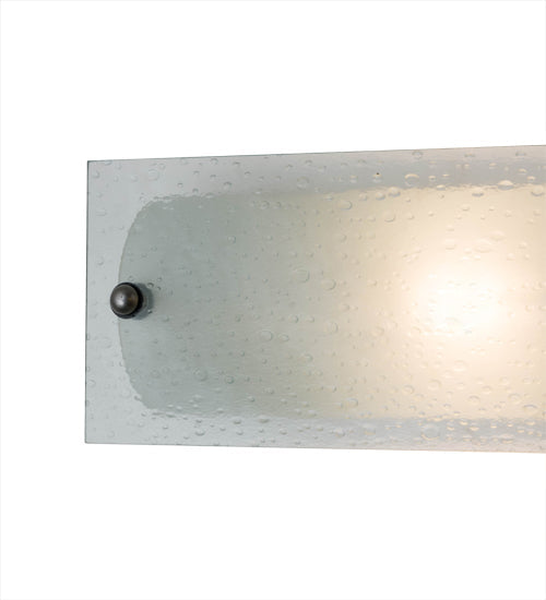 Meyda Lighting Quadrum 21" 2-Light Nickel Vanity Light With Clear Bubbles Shade Glass