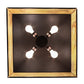 Meyda Lighting Quail & Deer Hunter 34" 4-Light Black Pendant Light With Beige Shade Glass