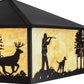 Meyda Lighting Quail & Deer Hunter 34" 4-Light Black Pendant Light With Beige Shade Glass