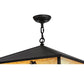 Meyda Lighting Quail & Deer Hunter 34" 4-Light Black Pendant Light With Beige Shade Glass