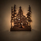 Meyda Lighting Quail Hunter With Dog 11" Rust Wall Sconce