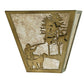 Meyda Lighting Quail Hunter With Dog 13" 2-Light Antique Copper Wall Sconce With Silver Mica Shade Glass