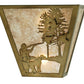 Meyda Lighting Quail Hunter With Dog 13" 2-Light Antique Copper Wall Sconce With Silver Mica Shade Glass