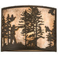 Meyda Lighting Quail Hunter With Dog 14" Oil Rubbed Bronze Wall Sconce With Silver Mica Shade Glass