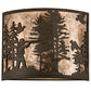 Meyda Lighting Quail Hunter With Dog 14" Oil Rubbed Bronze Wall Sconce With Silver Mica Shade Glass
