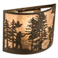 Meyda Lighting Quail Hunter With Dog 14" Oil Rubbed Bronze Wall Sconce With Silver Mica Shade Glass