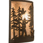 Meyda Lighting Quail Hunter With Dog 14" Oil Rubbed Bronze Wall Sconce With Silver Mica Shade Glass