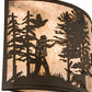 Meyda Lighting Quail Hunter With Dog 14" Oil Rubbed Bronze Wall Sconce With Silver Mica Shade Glass