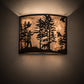 Meyda Lighting Quail Hunter With Dog 14" Oil Rubbed Bronze Wall Sconce With Silver Mica Shade Glass