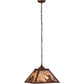 Meyda Lighting Quail Hunter With Dog 23" 2-Light Rust Pendant Light With Silver Mica Shade Glass