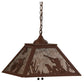 Meyda Lighting Quail Hunter With Dog 23" 2-Light Rust Pendant Light With Silver Mica Shade Glass