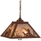 Meyda Lighting Quail Hunter With Dog 23" 2-Light Rust Pendant Light With Silver Mica Shade Glass