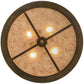 Meyda Lighting Quail Hunter With Dog 24" 4-Light Antique Copper Inverted Pendant Light With Silver Mica Shade Glass