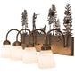 Meyda Lighting Quail Hunter With Dog 29" 4-Light Antique Copper Vanity Light With White Shade Glass