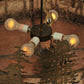 Meyda Lighting Quail Hunter With Dog 30" 4-Light Antique Copper Inverted Pendant Light With Silver Mica Shade Glass