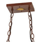 Meyda Lighting Quail Hunter With Dog 33" 6-Light Rust Powder Coat Island Pendant Light With Silver Mica Shade Glass