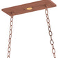 Meyda Lighting Quail Hunter With Dog 42" 6-Light Rust Island Pendant Light With Silver Mica Shade Glass
