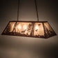 Meyda Lighting Quail Hunter With Dog 42" 6-Light Rust Island Pendant Light With Silver Mica Shade Glass