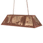 Meyda Lighting Quail Hunter With Dog 42" 6-Light Rust Island Pendant Light With Silver Mica Shade Glass