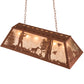 Meyda Lighting Quail Hunter With Dog 42" 6-Light Rust Island Pendant Light With Silver Mica Shade Glass