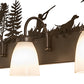 Meyda Lighting Quail Hunter With Dog 48" 5-Light Timeless Bronze Vanity Light With White Shade Glass