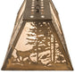 Meyda Lighting Quail Hunter With Dog 48" 6-Light Antique Copper Island Pendant Light With Silver Mica Shade Glass