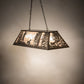 Meyda Lighting Quail Hunter With Dog 48" 6-Light Antique Copper Island Pendant Light With Silver Mica Shade Glass