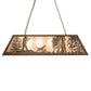 Meyda Lighting Quail Hunter With Dog 48" 6-Light Antique Copper Island Pendant Light With Silver Mica Shade Glass