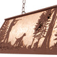 Meyda Lighting Quail Hunter With Dog 48" 6-Light Rust Island Pendant Light With Silver Mica Shade Glass