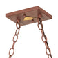 Meyda Lighting Quail Hunter With Dog 48" 6-Light Rust Island Pendant Light With Silver Mica Shade Glass