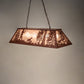 Meyda Lighting Quail Hunter With Dog 48" 6-Light Rust Island Pendant Light With Silver Mica Shade Glass