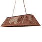 Meyda Lighting Quail Hunter With Dog 48" 6-Light Rust Island Pendant Light With Silver Mica Shade Glass