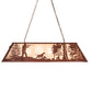 Meyda Lighting Quail Hunter With Dog 48" 6-Light Rust Island Pendant Light With Silver Mica Shade Glass