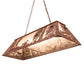 Meyda Lighting Quail Hunter With Dog 48" 6-Light Rust Island Pendant Light With Silver Mica Shade Glass