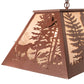 Meyda Lighting Quail Hunter With Dog 48" 6-Light Rust Island Pendant Light With Silver Mica Shade Glass