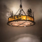 Meyda Lighting Quail Hunter With Dog 50" 16-Light Dark Burnished Antique Copper Inverted Pendant Light With Silver & Amber Mica Shade Glass