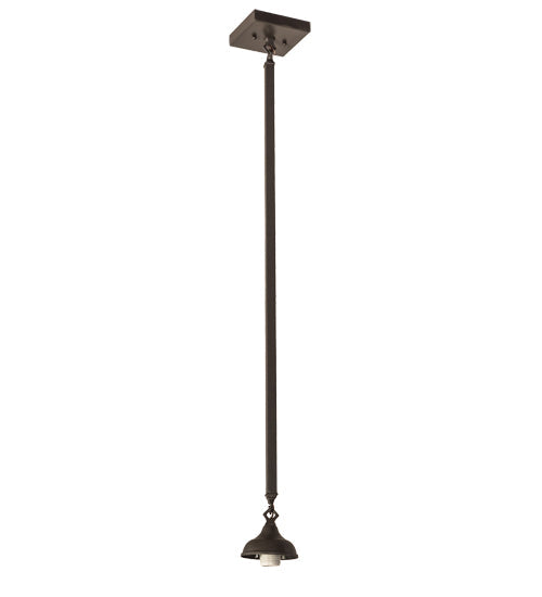 Meyda Lighting Quail Hunter With Dog 8"Sq Timeless Bronze Pendant Light With Silver Mica Shade Glass